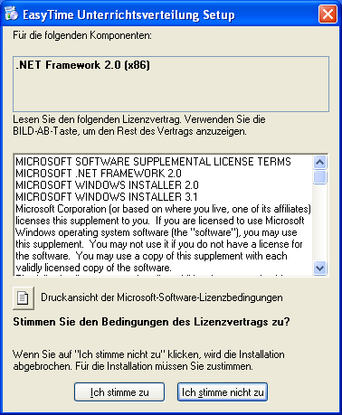 Installation des .NET Frameworks